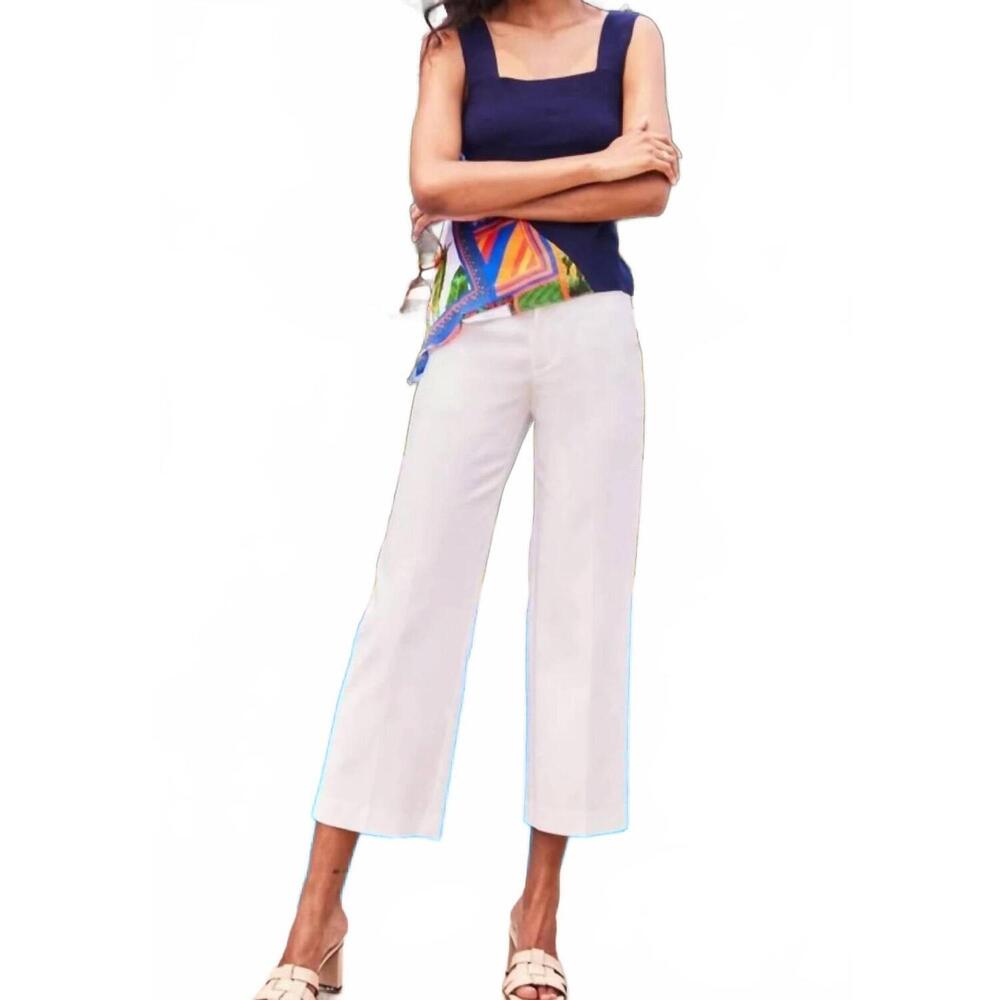 NEW ECRU franklin wide leg cropped pants in winter white